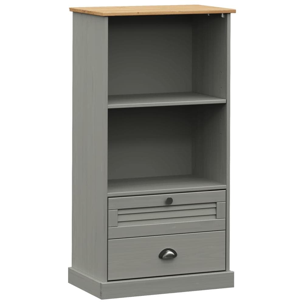 Libreria Vigo 60x35x114,5 Cm In Legno Massello Di Pino Grigio - Foto 1