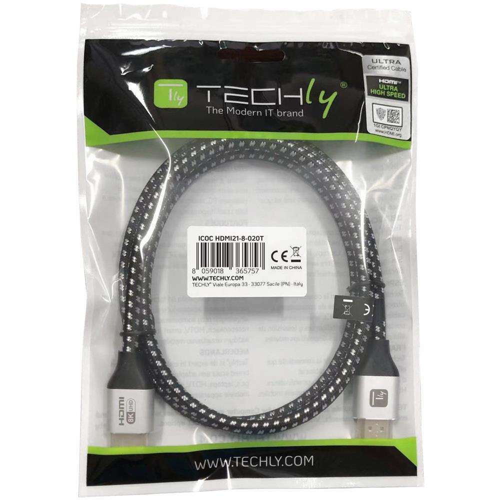 Cavo Hdmi Ultra High Speed 48gbps Maschio / Maschio 8k@ 60hz Certificato 2m - Foto 2