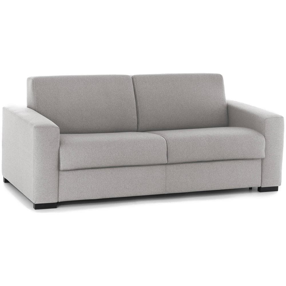 Divano Letto Algisa, Divano A 2 Posti Large, 100% Made In Italy, Sofà Soggiorno Con Apertura Girevole, In Tessuto Imbottito, Con Braccioli Slim, Cm 180x95h90, Grigio - Foto 2
