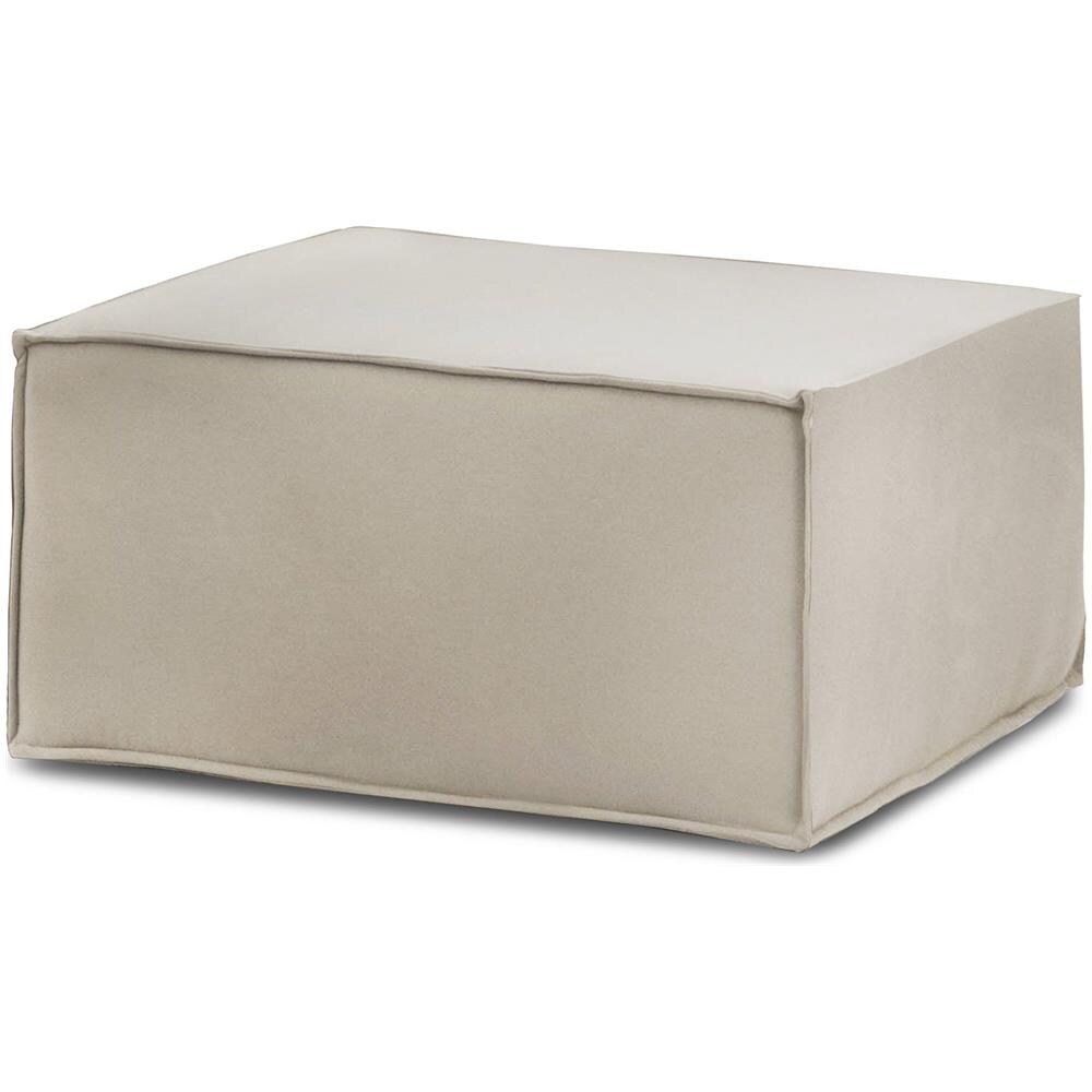 Pouf Barbara, Pouf Da Salotto, 100% Made In Italy, Poltroncina Relax In Tessuto Imbottito, Cm 80x70h43, Tortora - Foto 2