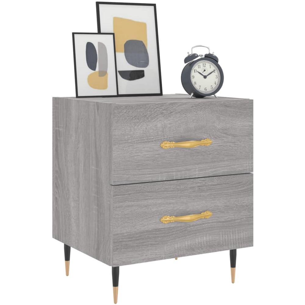 Comodini 2 Pz Grigio Sonoma 40x35x47,5 Cm In Legno Multistrato - Foto 3