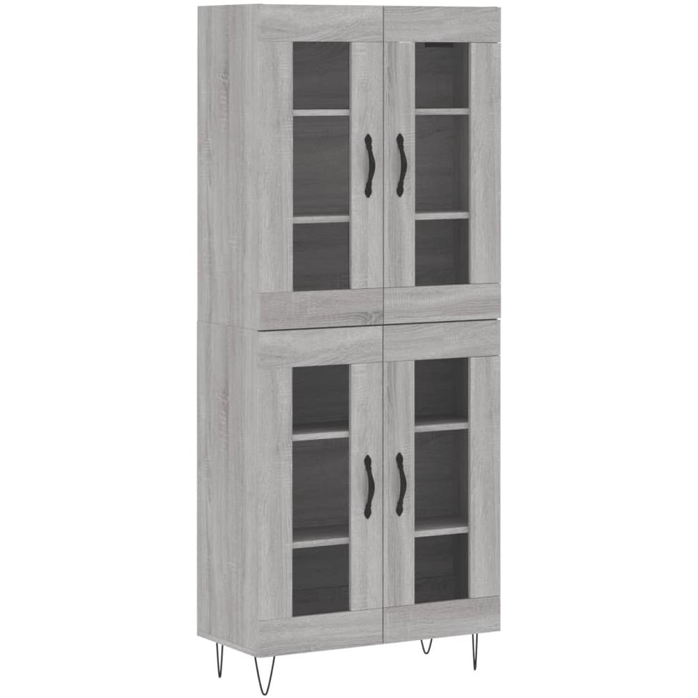 Credenza Grigio Sonoma 69,5x34x180 Cm In Legno Multistrato - Foto 2