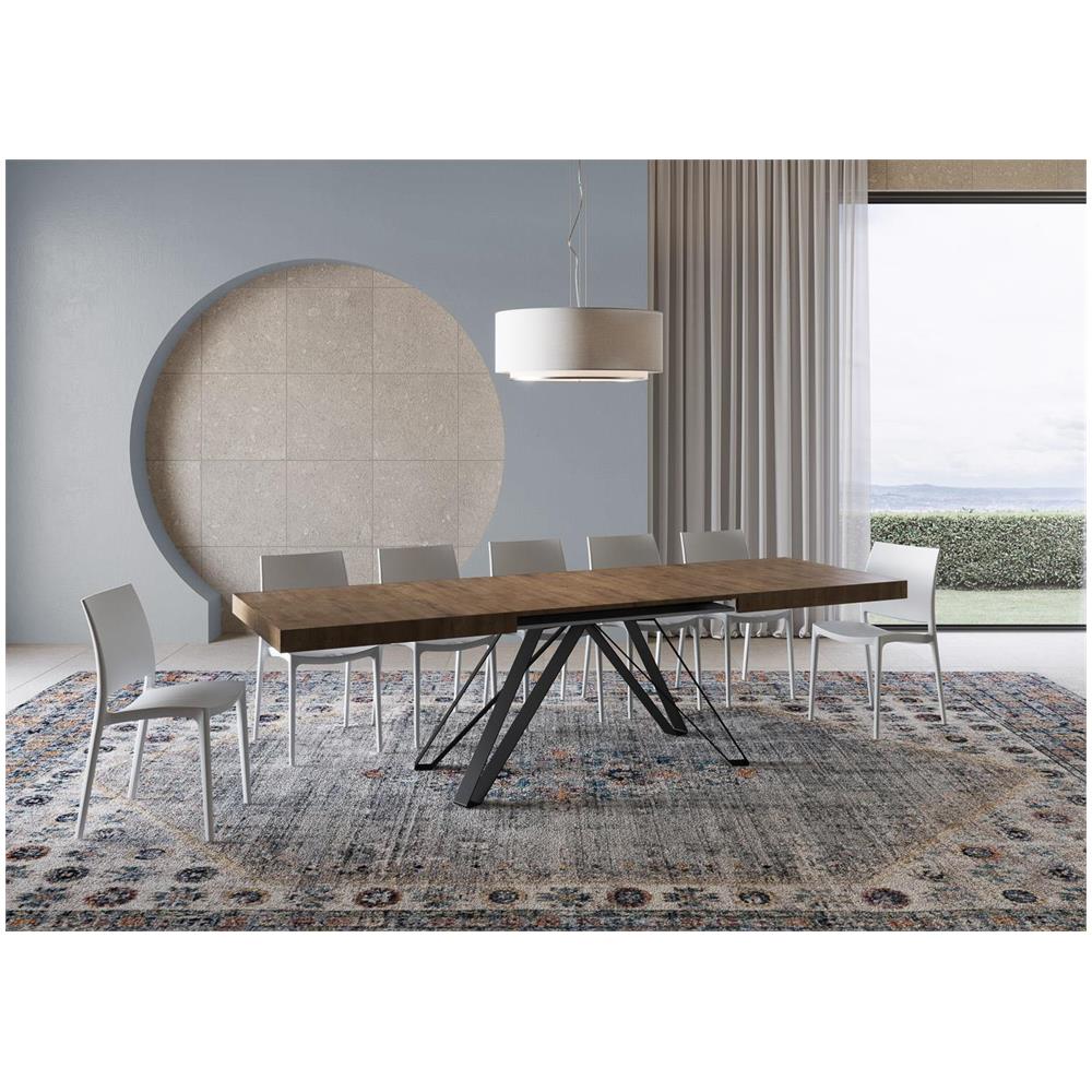 Tavolo allungabile 90x200/304 cm Terium noce gambe antracite - Foto 3