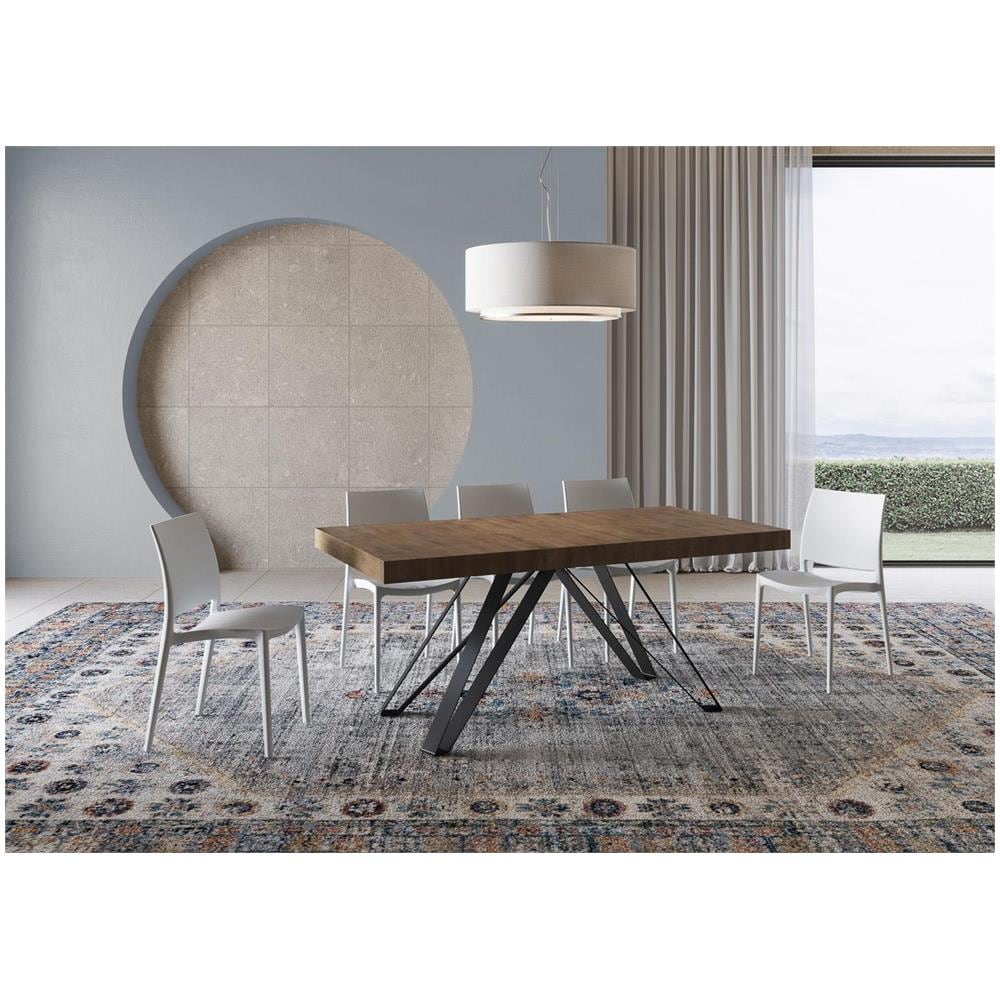 Tavolo allungabile 90x200/304 cm Terium noce gambe antracite - Foto 2