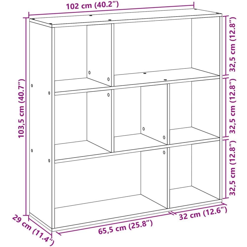Libreria Divisorio Rovere Marrone 102x29x103,5 cm in Truciolato - Foto 10