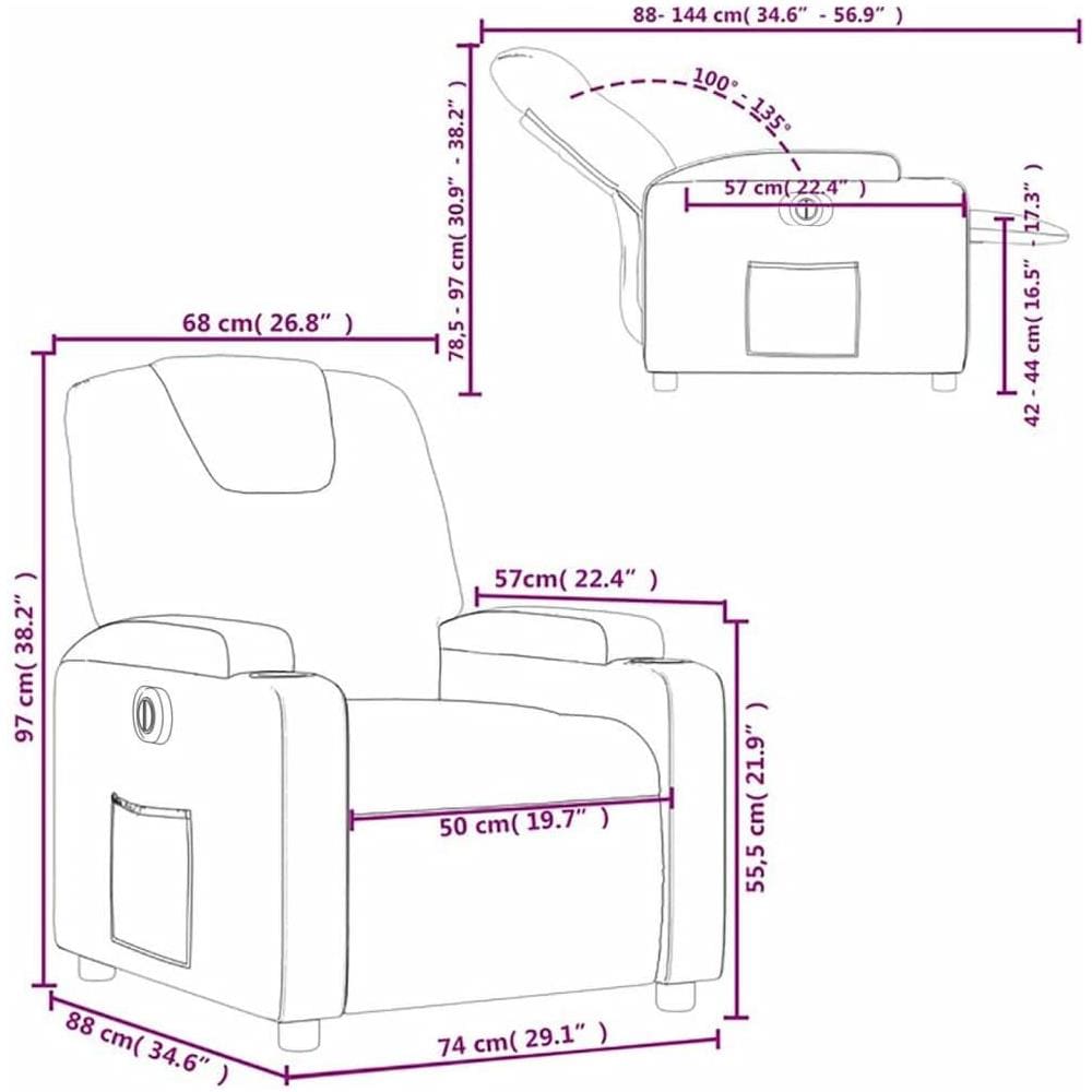 Poltrona Reclinabile Elettrica Nera in Similpelle - Foto 10