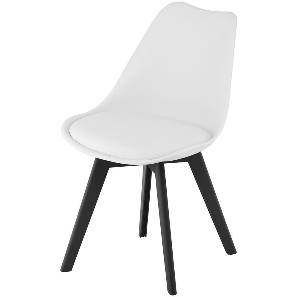 Sedia RIXK - Design ergonomico, bianca con gambe nere x 3 - Foto 2