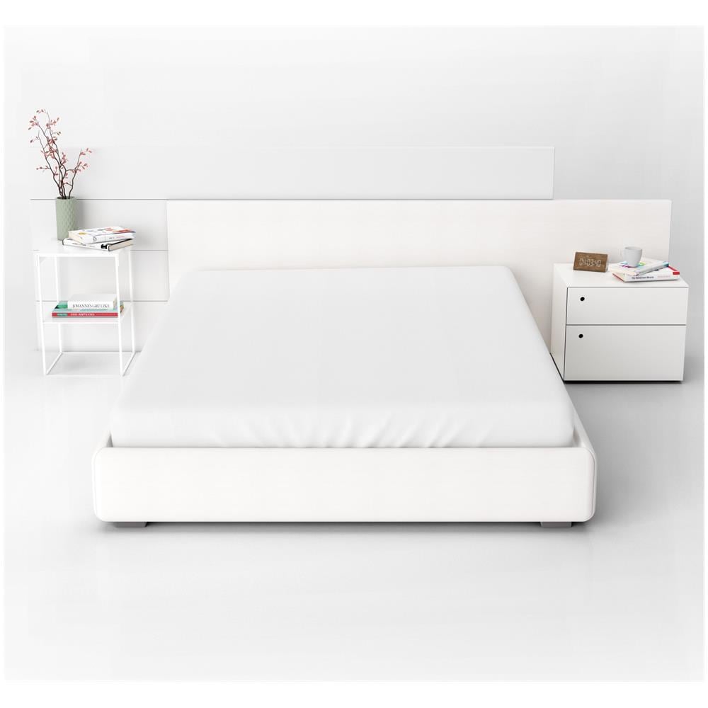 Lenzuolo in jersey con elastico 140x200 - Bianco - Ottima vestibilità - Cotone ecologico - Foto 2