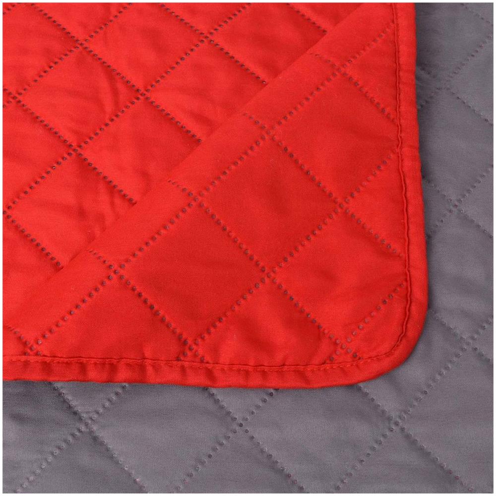 Copriletto Trapuntato Doppia Faccia Rosso E Grigio 230x260 Cm - Foto 10