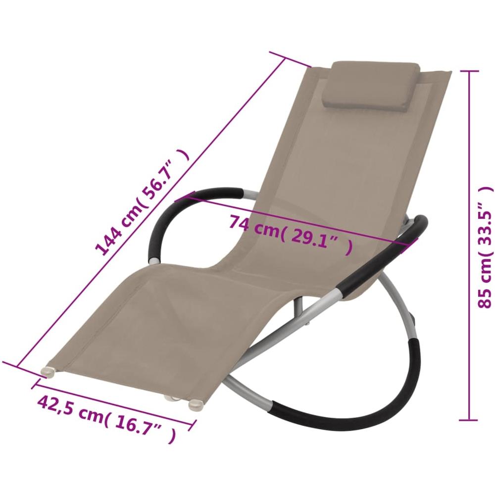 Lettino Prendisole Geometrico in Acciaio Tortora - Foto 7