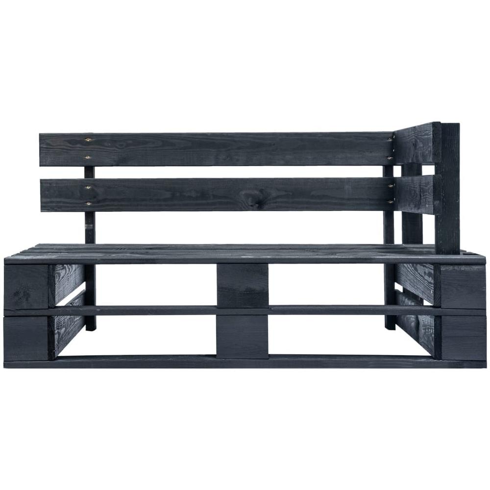 Divano 2 Posti su Pallet con Cuscini in Pino Impregnato Nero - Foto 3