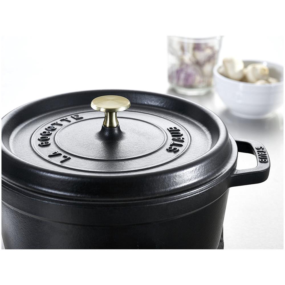 Cocotte in Ghisa con Coperchio Diametro 26 cm Capacità 5 lt Colore Nero- Linea La Cocotte - Foto 6