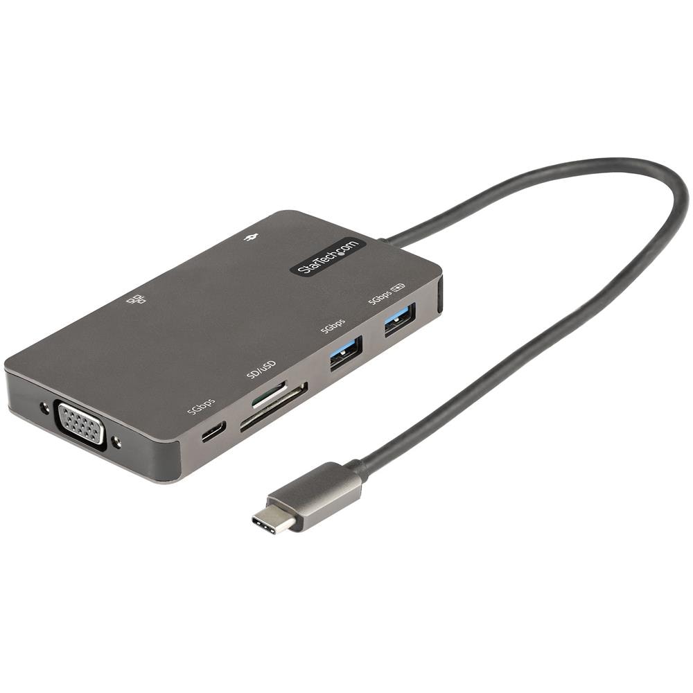 Adattatore Multiporta USB C - Dock da viaggio HDMI 4K 30Hz o VGA - Hub USB 3.0 5Gbps (porte USB A / USB C) - 100W Power Delivery - SD /Micro SD - GbE - Cavo 30cm - Mini Docking Station USB tipo C - Foto 1