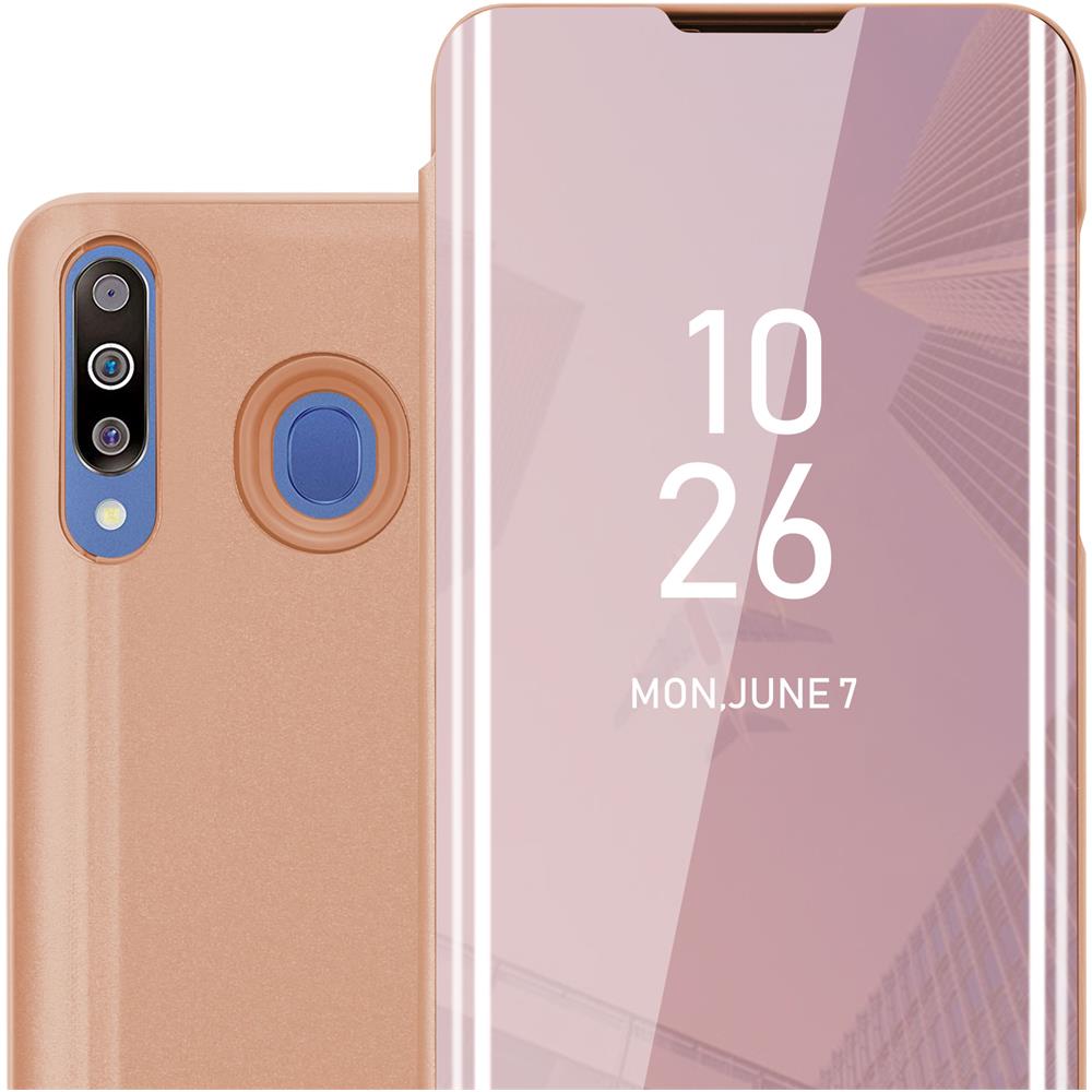 Custodia Compatibile Con Samsung Galaxy M30 / A40s In Kunzit Rosa - Clear View Specchio Coperchio Protettivo Con Funzione Di Supporto Protezione A 360 Gradi - Foto 1
