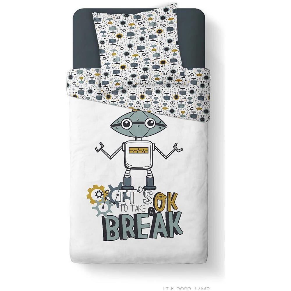 Kool - Biancheria Da Letto Per Bambina, 140 X 200 Cm, Double-face, Grigio Con Unicorno - Foto 1