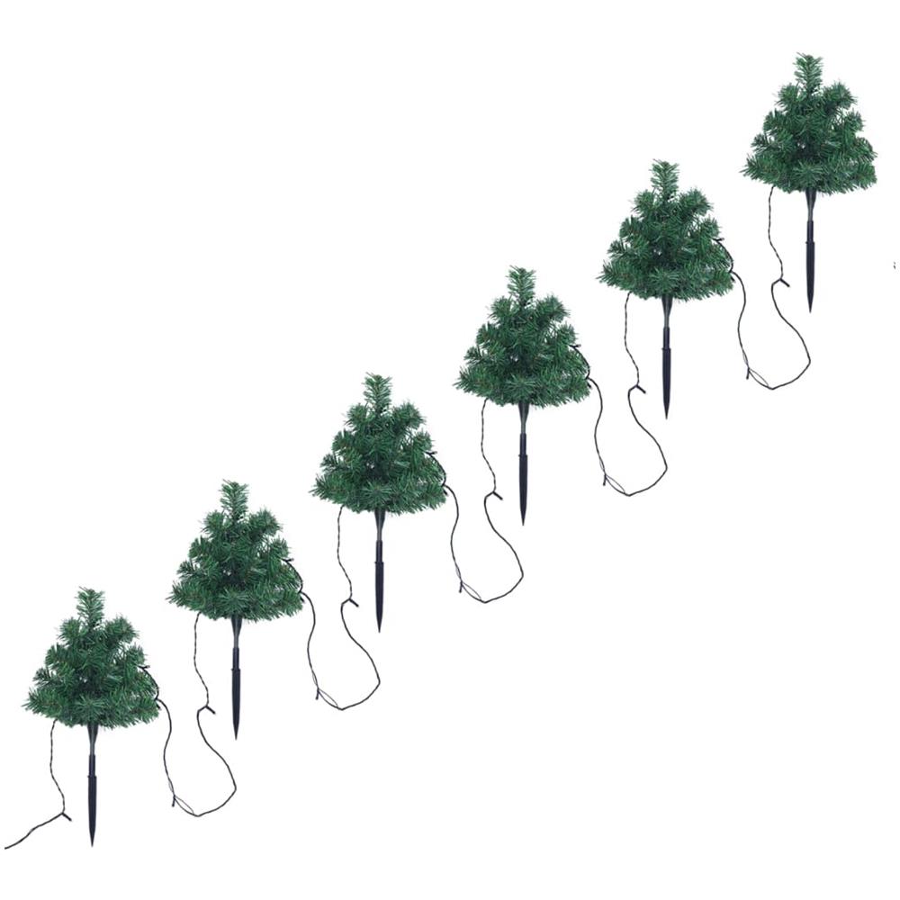 Sentiero Alberi di Natale 6 pz con LED Multicolore 45 cm PVC - Foto 2