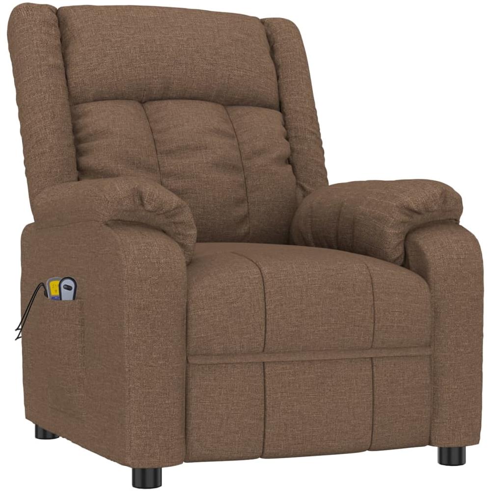 Poltrona Massaggiante Elettrica Marrone In Tessuto - Foto 2