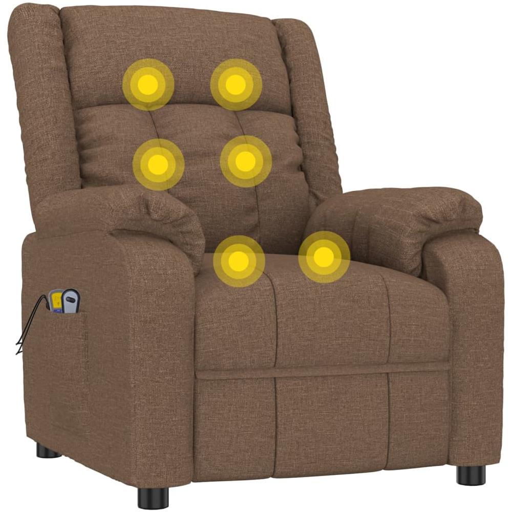 Poltrona Massaggiante Elettrica Marrone In Tessuto - Foto 7