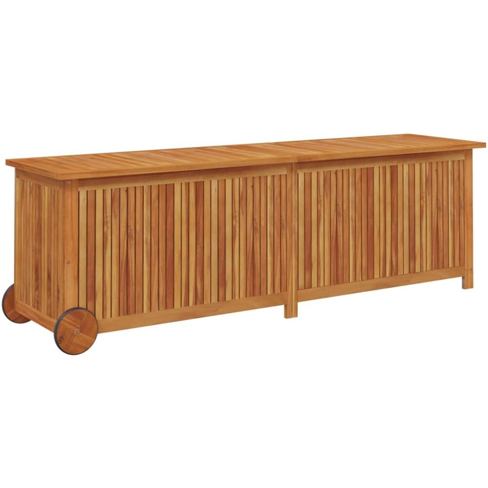 Contenitore Da Giardino Con Ruote 150x50x58cm Massello Acacia - Foto 2