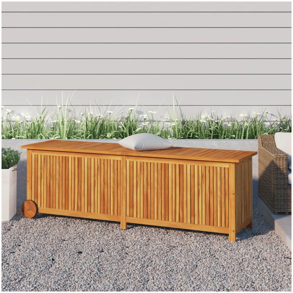 Contenitore Da Giardino Con Ruote 150x50x58cm Massello Acacia - Foto 1