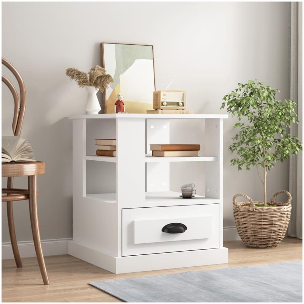 Tavolino Bianco 50x50x60 Cm In Legno Multistrato - Foto 1