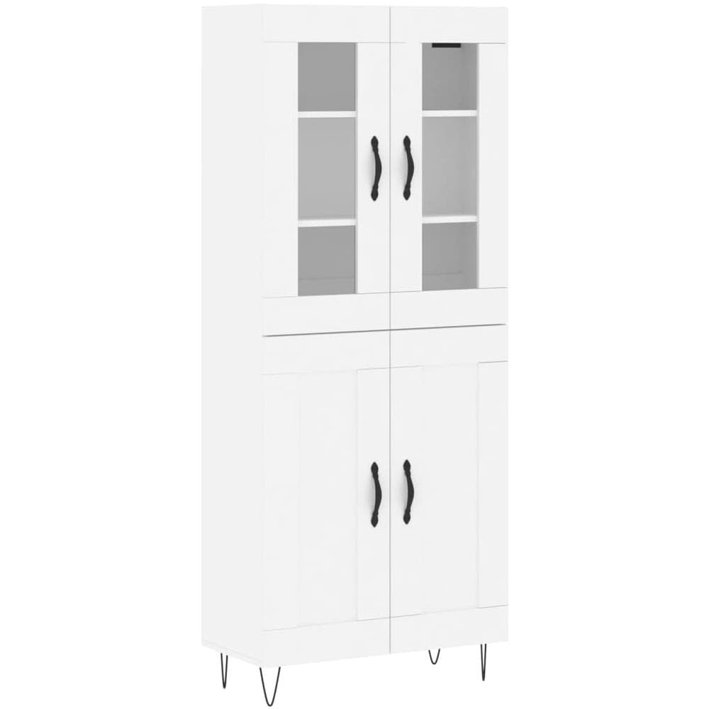 Credenza Bianca 69,5x34x180 Cm In Legno Multistrato - Foto 2