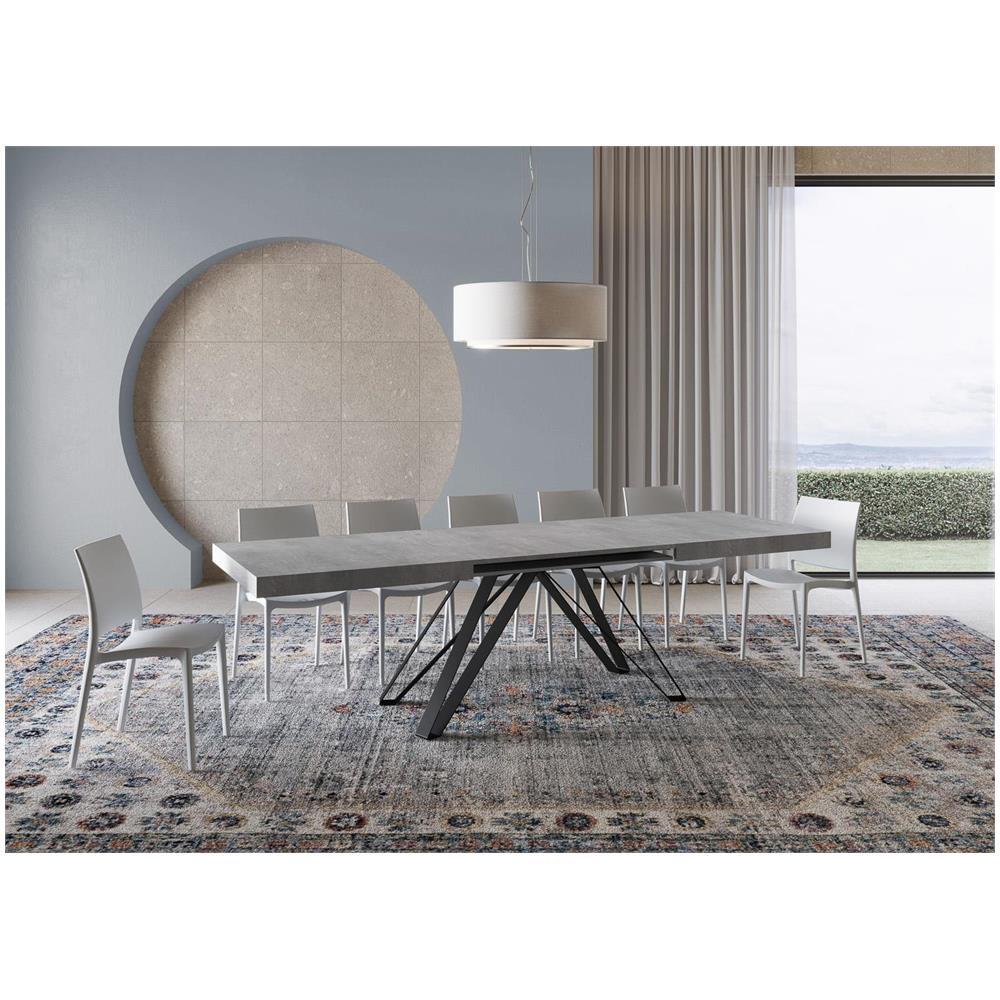 Tavolo allungabile 90x200/304 cm Terium cemento gambe antracite - Foto 3