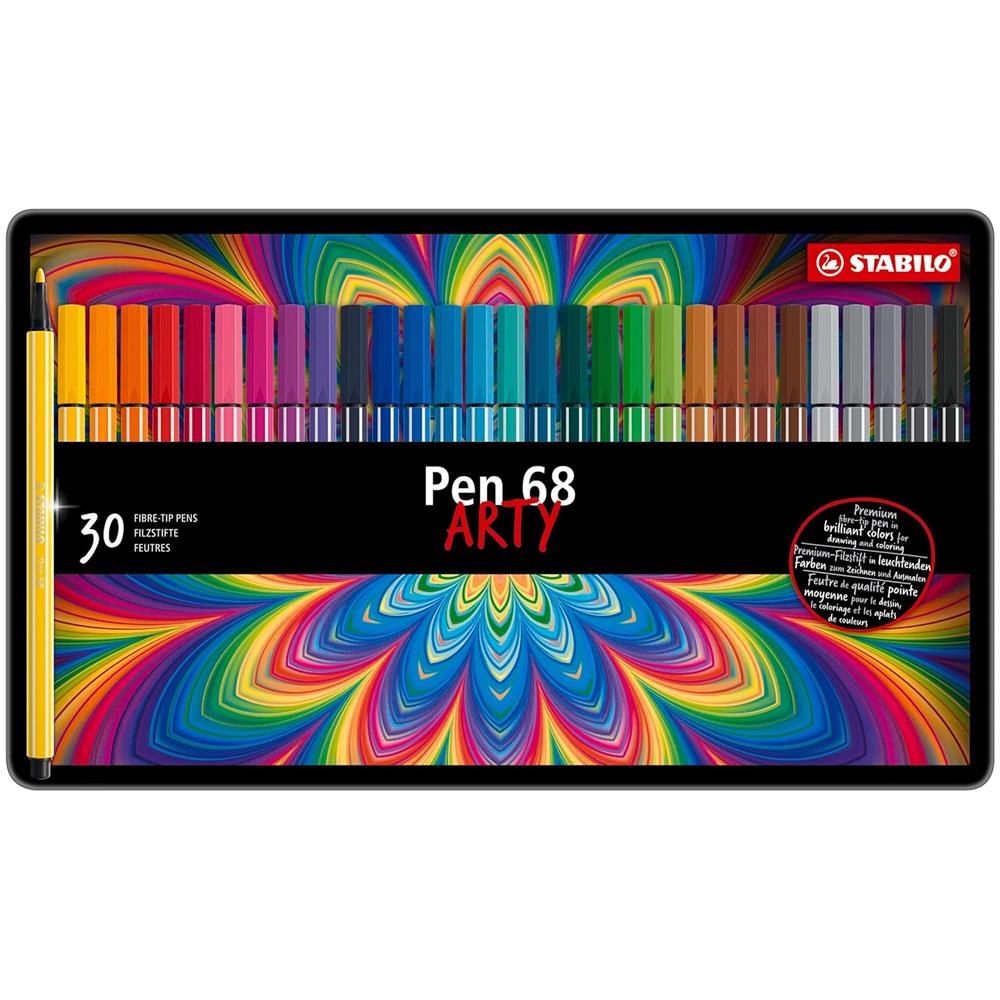 Pen 68 - Pennarello Premium - ARTY - Scatola in Metallo da 30 - Colori Assortiti - Foto 2