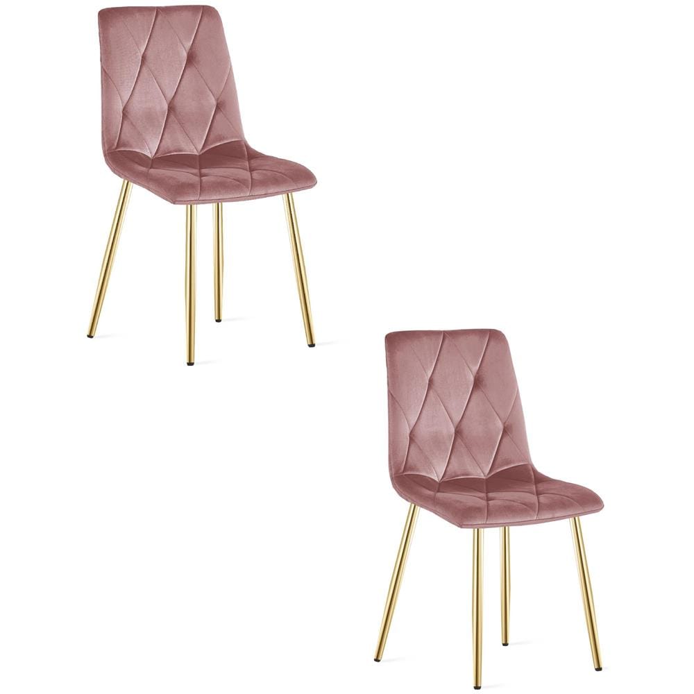 Sedia TYRA - Elegante design rivestito in velluto rosa x 2 - Foto 1