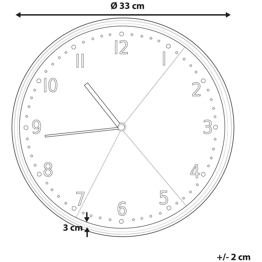 Orologio Da Parete Grigio / Nero Effetto Marmo Ø 33 Cm Davos - Foto 2