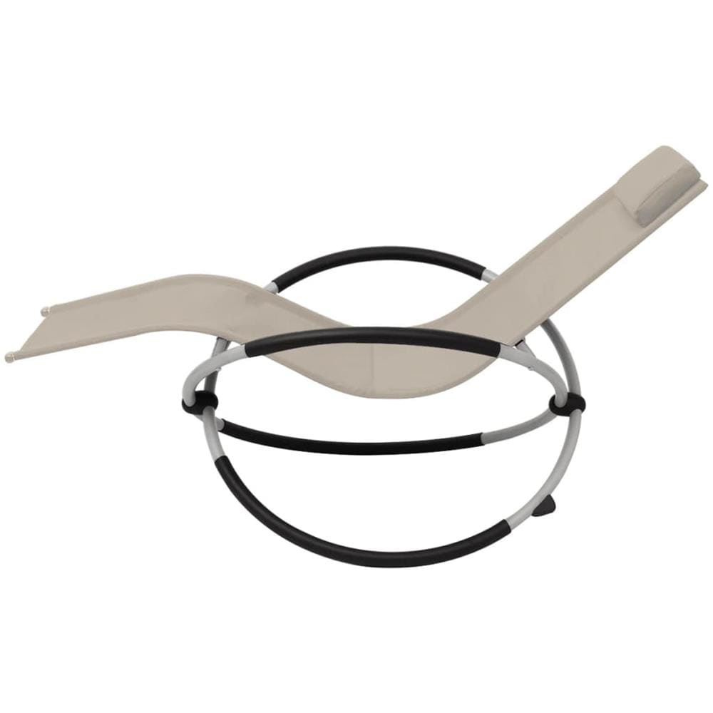 Lettino Prendisole per Esterni Geometrico in Acciaio Crema - Foto 2