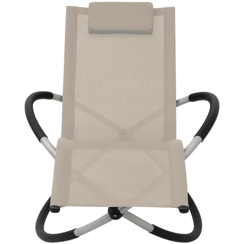 Lettino Prendisole per Esterni Geometrico in Acciaio Crema - Foto 7