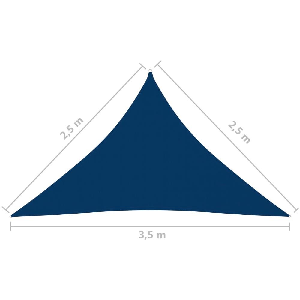 Parasole a Vela Oxford Triangolare 2,5x2,5x3,5 m Blu - Foto 6