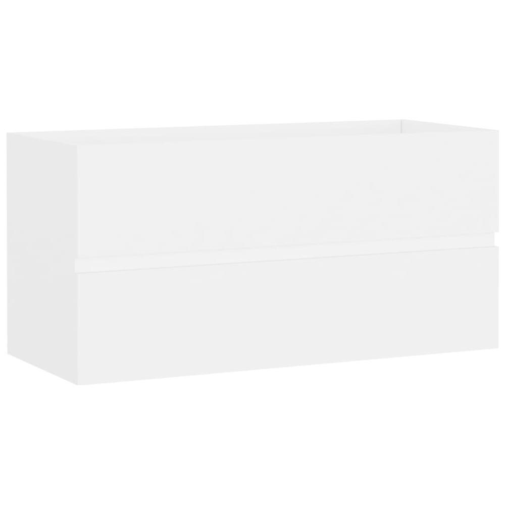 Mobile Lavabo Bianco 90x38,5x45 cm in Legno Multistrato - Foto 2