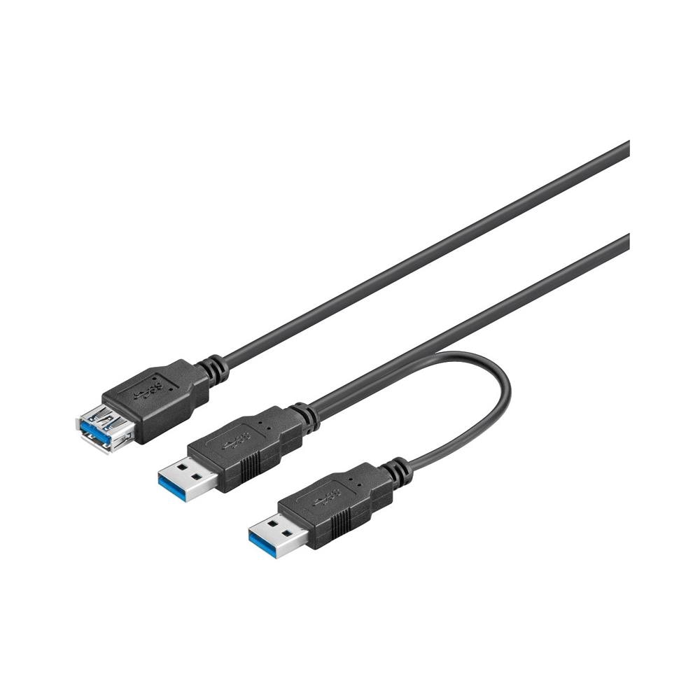 USB 3.0, 0.3 m, 3.0, USB A, 2 x USB A - Foto 1