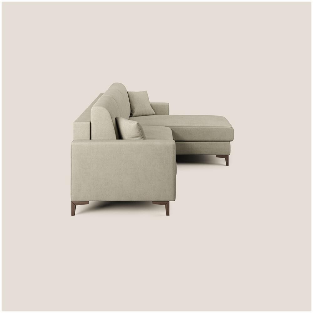 Kafka Divano Letto Angolare In Morbido Tessuto Impermeabile T02 Panna 262 Cm Sinistro (mat. 120x197) - Foto 2