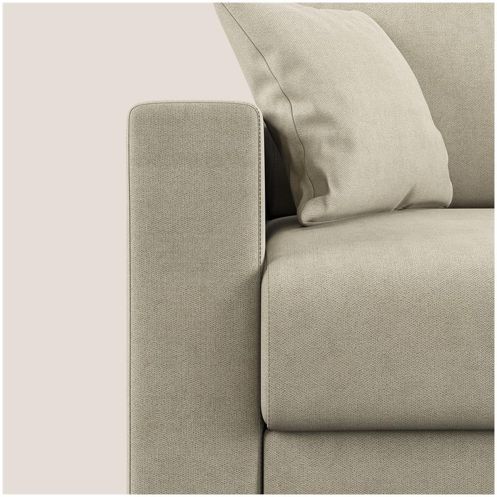 Kafka Divano Letto Angolare In Morbido Tessuto Impermeabile T02 Panna 262 Cm Sinistro (mat. 120x197) - Foto 5