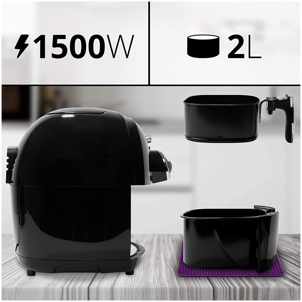 Af1 / bk Friggitrice Ad Aria 1500 W - Robot Da Cucina Multifunzionale 4.5 L - Friggitrice Senza Olio Con Libro Di Ricette - Fornetto Elettrico Ideale Per Friggere, Grigliare, Arrostire E Cottura Al Forno - Foto 6