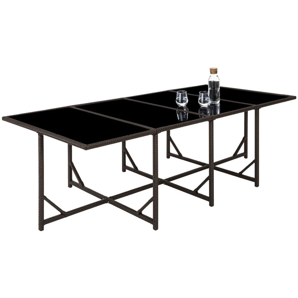 Salotto Da Giardino 12 Posti In Resina Intrecciata Nera E Bianca Florida - Foto 2