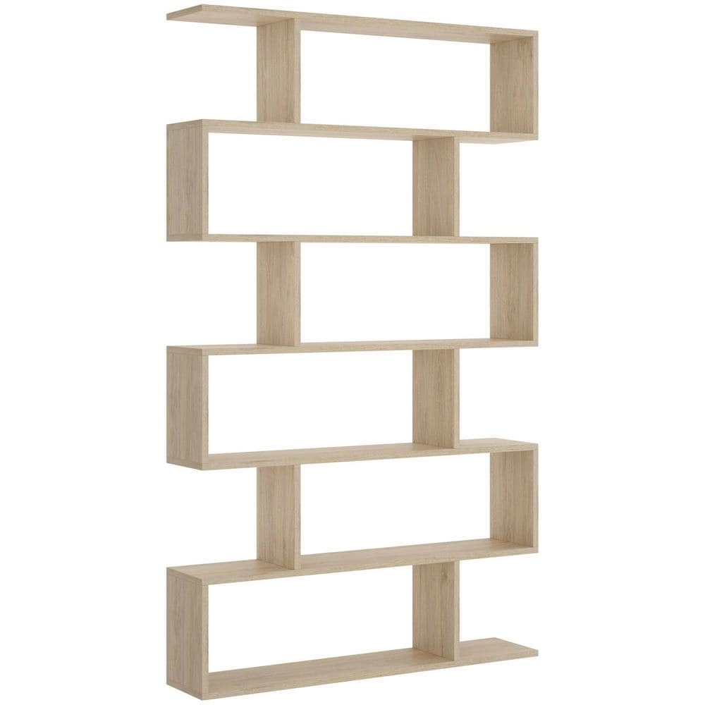 Libreria Misma, Scaffale Da Ufficio Multiuso, Mobile Biblioteca Portalibri A 6 Ripiani, 80x25h190 Cm, Rovere - Foto 2