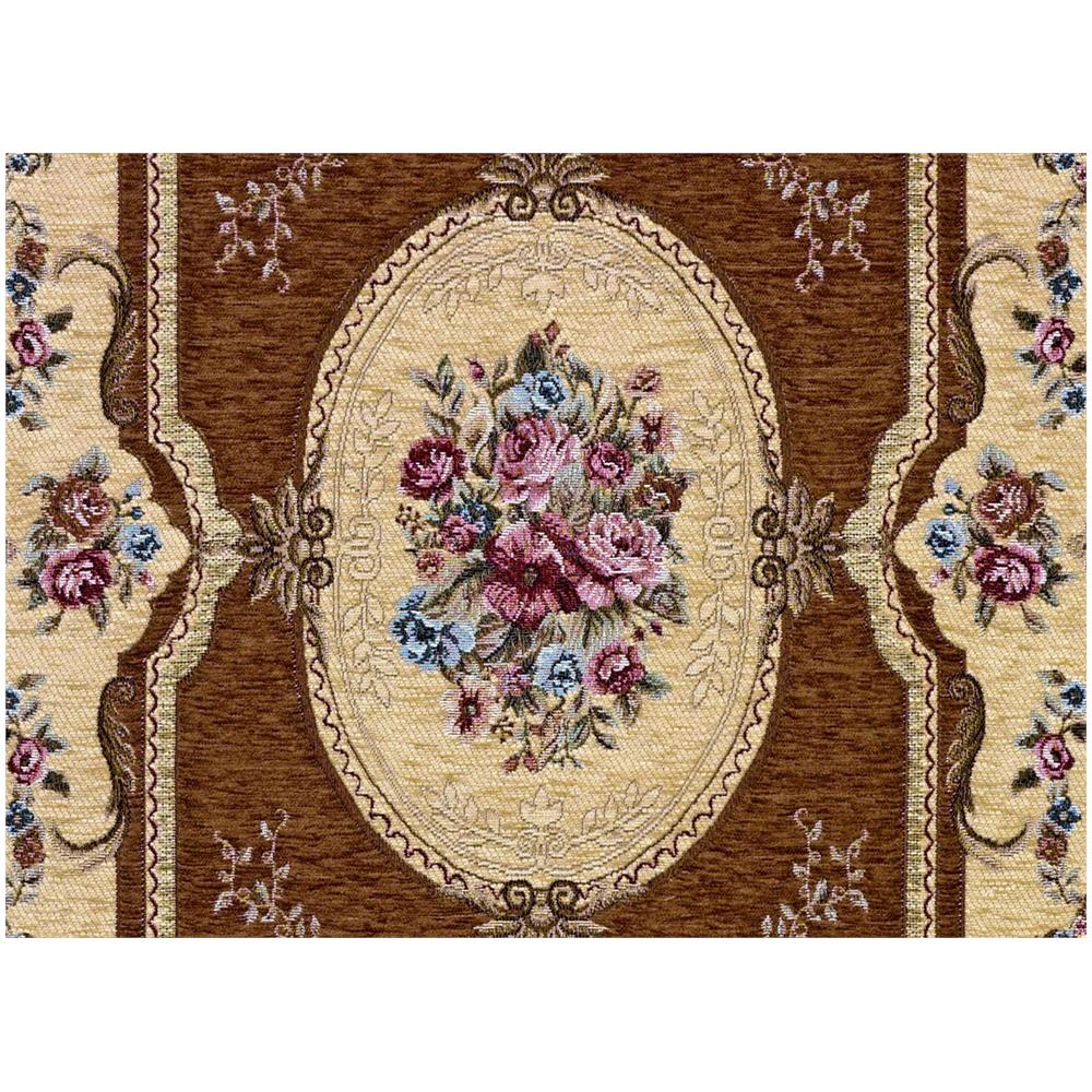 Tappeto Salotto Camera Velour Antiscivolo Mod. Abusson Suardi Vari Colori 65x110cm (set 2) Marrone - Foto 4
