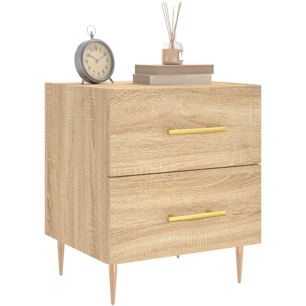 Comodini 2 Pz Rovere Sonoma 40x35x47,5 Cm In Legno Multistrato - Foto 3
