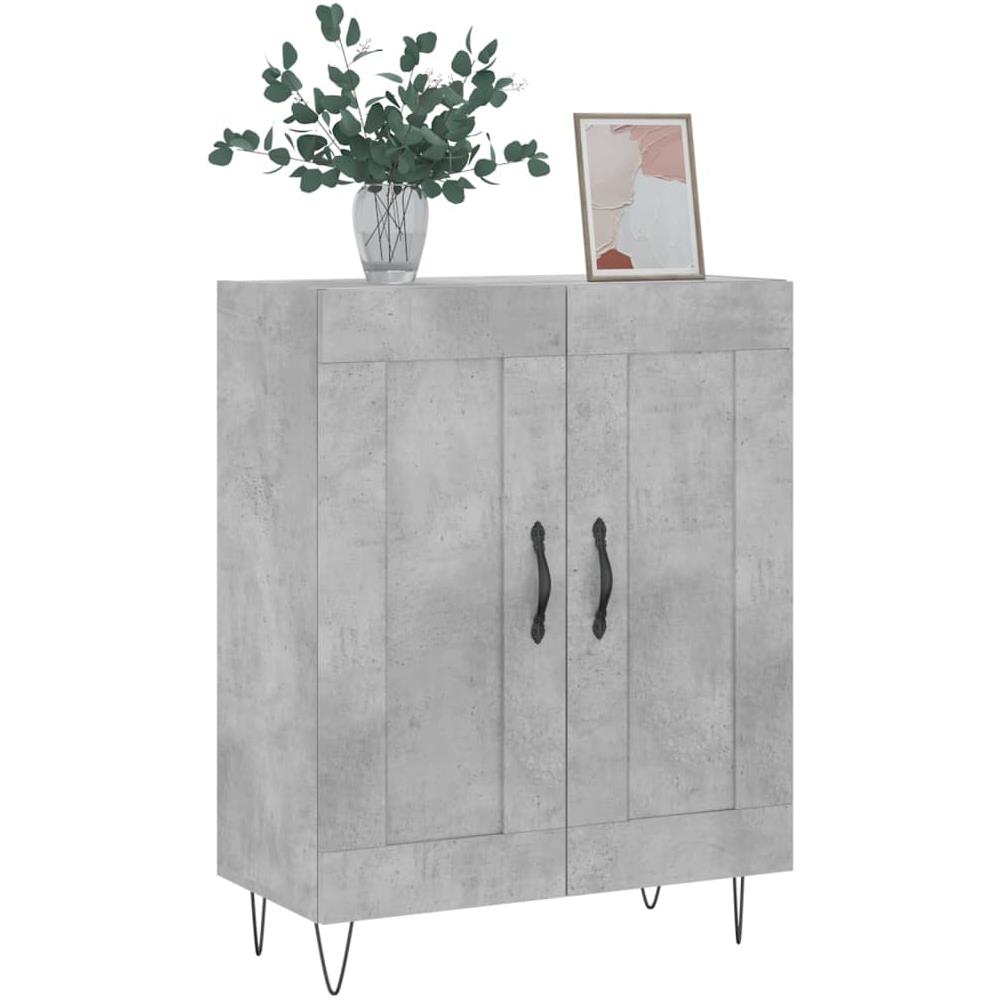 Credenza Grigio Cemento 69,5x34x90 Cm In Legno Multistrato - Foto 3