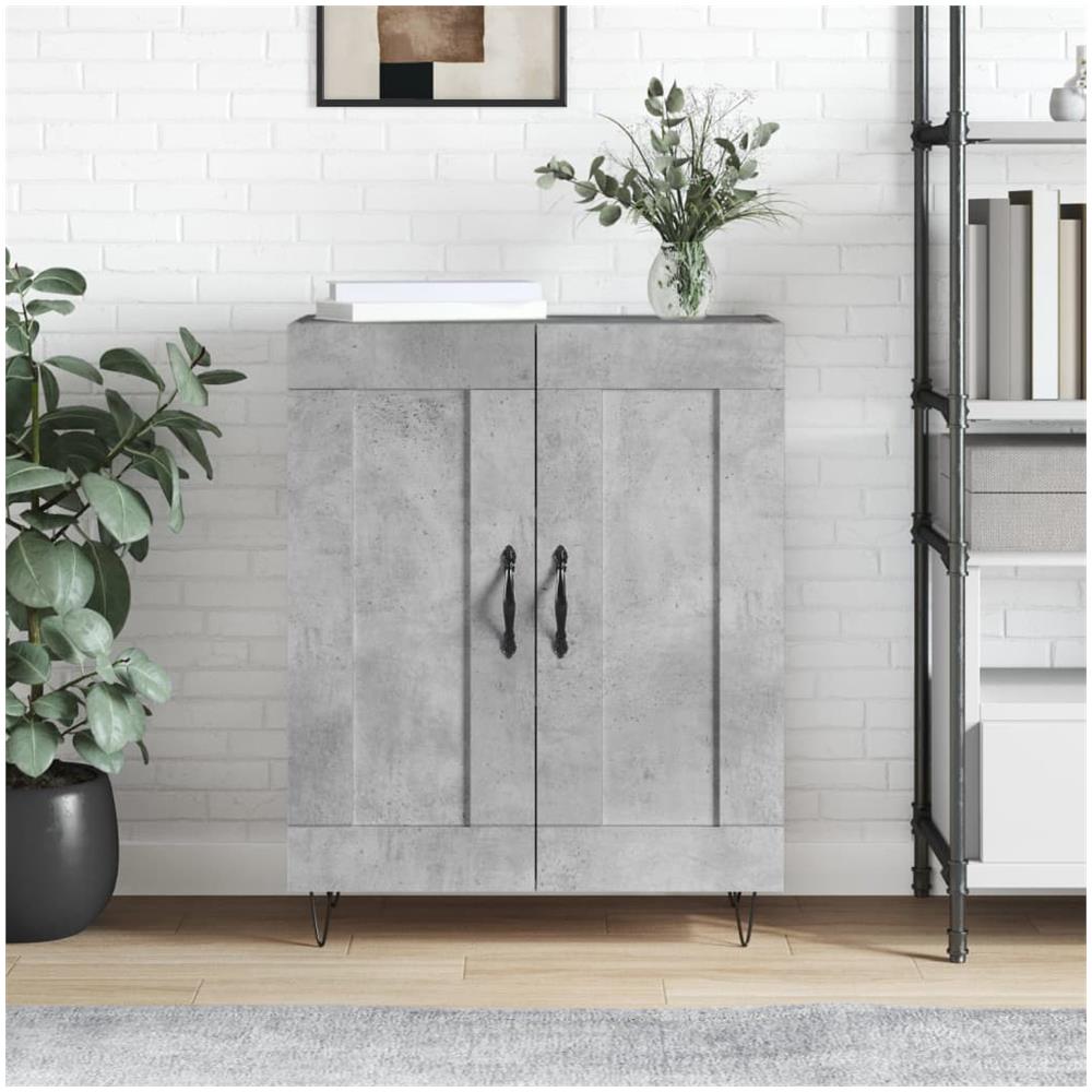 Credenza Grigio Cemento 69,5x34x90 Cm In Legno Multistrato - Foto 1