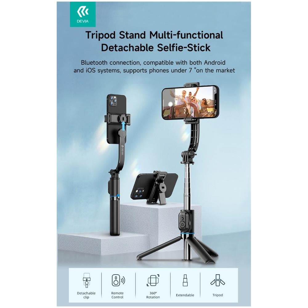 Supporto treppiede e selfie-stick multifunzionale staccabile - Foto 1