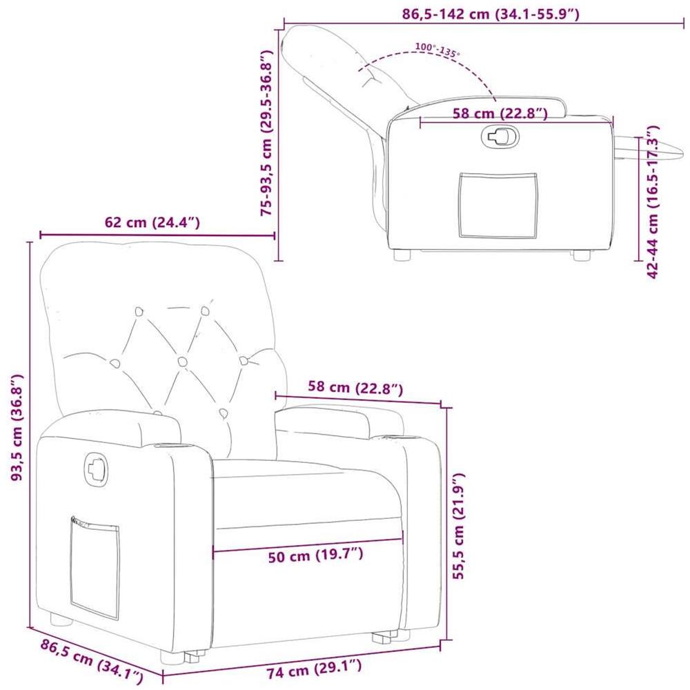 Poltrona Alzapersona Reclinabile Crema in Tessuto - Foto 10