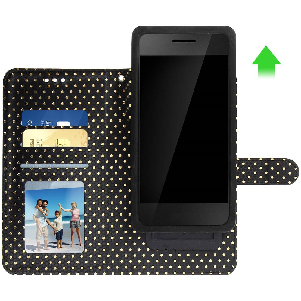 Custodia Smartphone Universale Portafoglio Nera S Supporto + Specchio - Foto 10