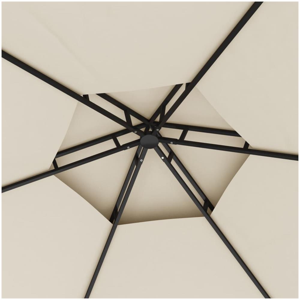 Gazebo con Pareti Laterali 3,1x2,7 m Crema - Foto 2