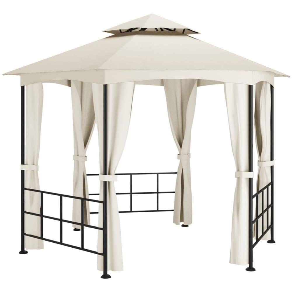 Gazebo con Pareti Laterali 3,1x2,7 m Crema - Foto 3