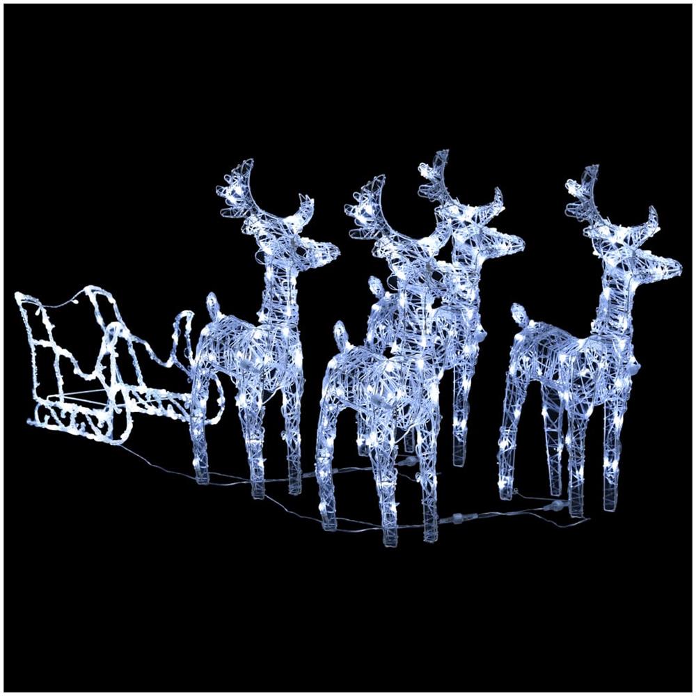 Decorazione Natalizia Renne e Slitta 280x28x55 cm in Acrilico - Foto 2